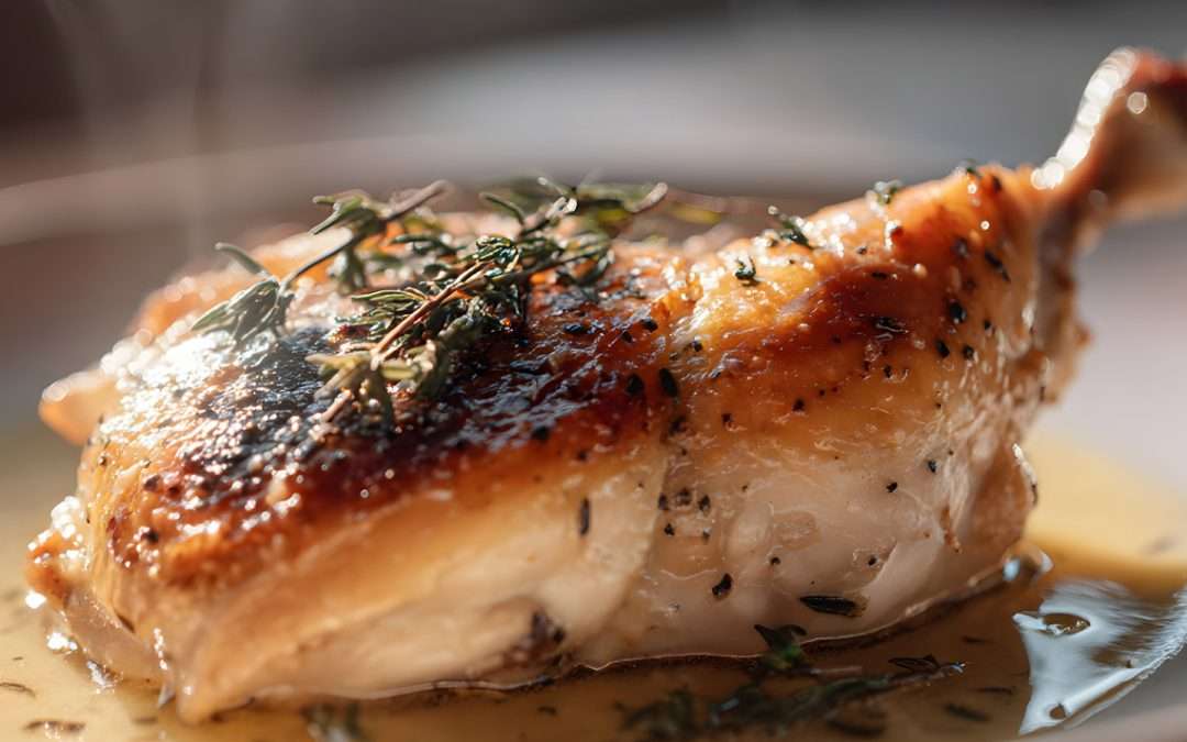 Grilled Chicken Supreme With Creamy Bovril and Grainy Mustard Sauce